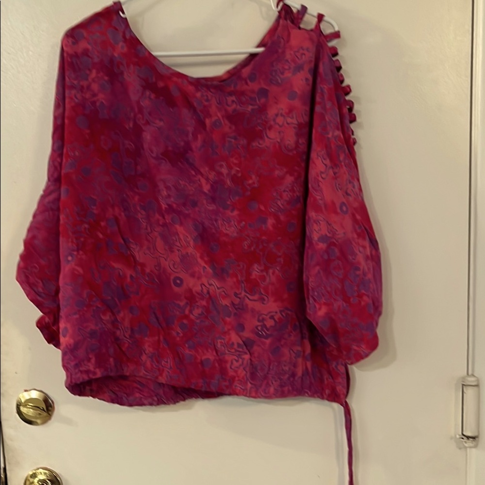 Vibrant Pink and Purple Women's Blouse